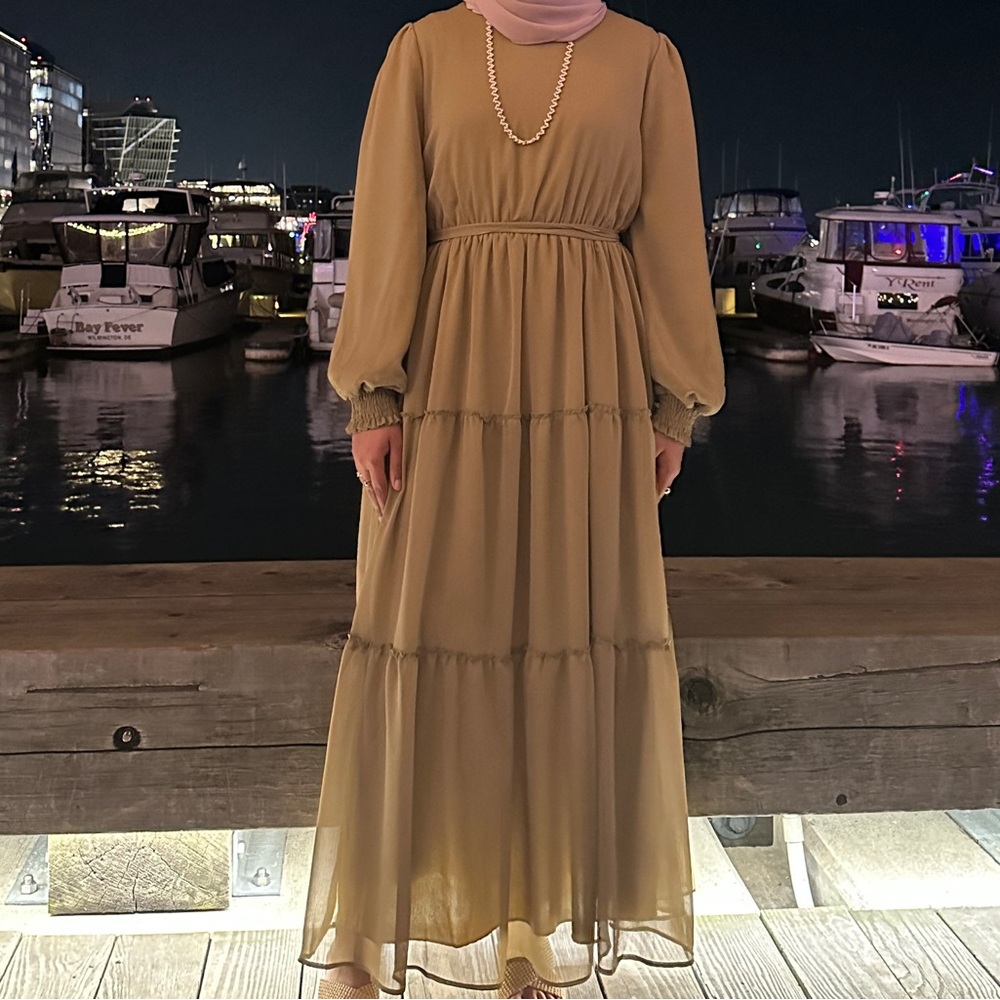 Green maxi dress